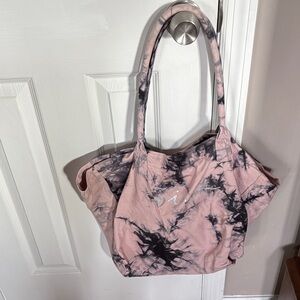 Pink and Black Tie-Dye Tote Bag